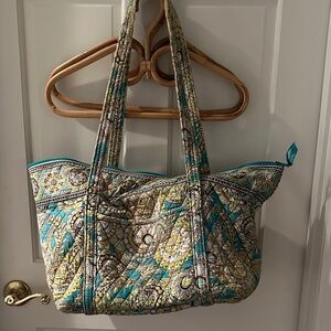 Vera Bradley Teal and Gray Quilted Tote